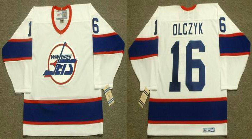 2019 Men Winnipeg Jets #16 Olczyk white CCM NHL jersey->winnipeg jets->NHL Jersey